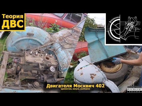 Видео: (21+) Двигателя Москвич 402 (демонтаж, запуск, разборка)