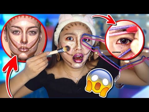 Видео: СТРАННЫЕ АЗИАТСКИЕ ЛАЙФХАКИ! Повторяю МАКИЯЖ из ИНСТАГРАМ! |NikyMacAleen