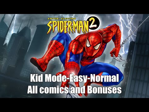 Видео: Spider-man 2: Enter Electro Комиксы на сложностях (Кид мод, Легкая, Средняя) и все бонусы