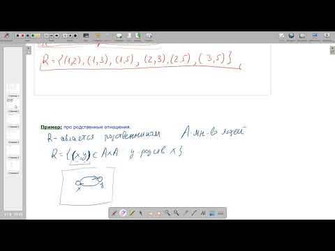 Видео: ДМ. Бинарные отношения, часть 1. 22 сентября 2020 года.
