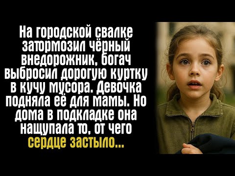 Видео: На городской свалке затормозил чёрный внедорожник, богач выбросил дорогую куртку в кучу мусора.