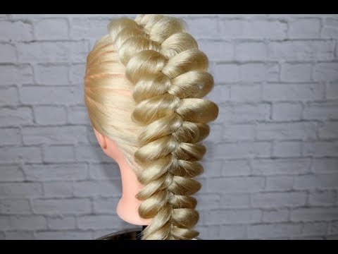 Видео: Коса наоборот с вытягиванием прядей