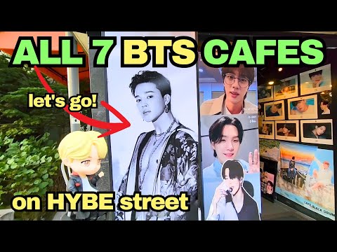 Видео: Давайте посетим ВСЕ 7 кафе BTS рядом с HYBE! 💜 Тур BTS по Сеулу