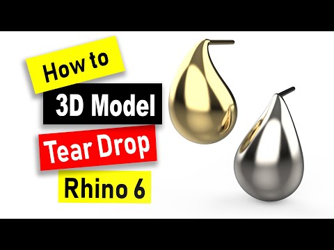Видео: 3D-модель серьги-капли в Rhino 6: Учебное пособие по проектированию ювелирных изделий в САПР №89