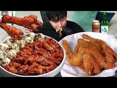 Видео: Острые куриные ножки и жареная курица! Действительно вкусно MUKBANG REALSOUND ASMR EATINGSHOW
