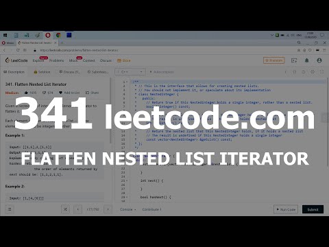 Видео: Разбор задачи 341 leetcode.com Flatten Nested List Iterator. Решение на C++