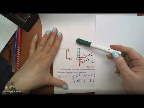 Видео: С.М. Задача №1.4 Построение эпюр М, Q, N в простой раме
