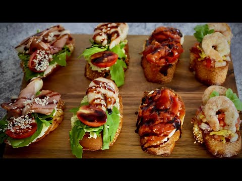 Видео: ОДРАЗУ 4 РЕЦЕПТИ! Новорічні або Святкові брускети - найкраща закуска до Святкового столу 2026