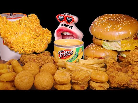 Видео: Сегодня день Burger King! Давайте праздновать стильно~ 🍔🍗🍟 ASMR Mukbang Eating Show :)