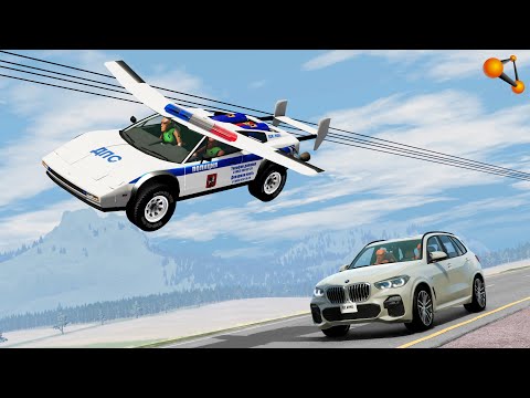 Видео: ЛЕТАЮЩАЯ МАШИНА ДПС! БОЛЬШЕ НИКОМУ НЕ УЙТИ | BeamNG.drive