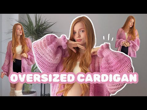 Видео: Очень большой кардиган крючком 🌸 / очень простой урок