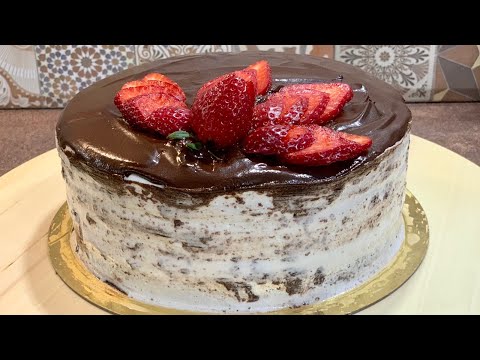 Видео: Шоколад, сметана, ягоди - в най-вкусната домашна и лесна торта / Торт сметана- клубника- шоколад