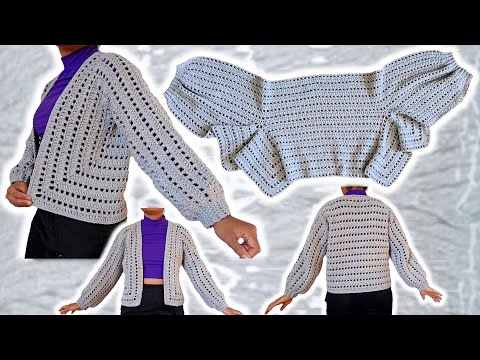 Видео: Кардиган «Элиза» | Урок вязания крючком, без шитья