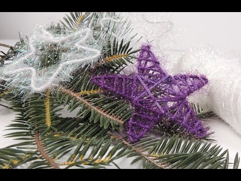 Видео: Елочные игрушки из ниток. Новогодняя звезда | Tavifa