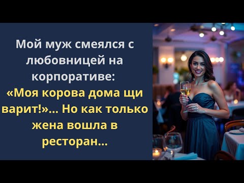 Видео: Мой муж смеялся с любовницей на корпоративе: «Моя корова дома щи варит!»… Но как только жена...