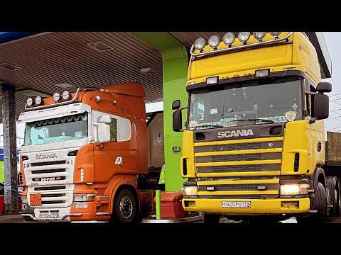 Видео: Перевозка фронтального погрузчика SANY / Scania V8 vabis