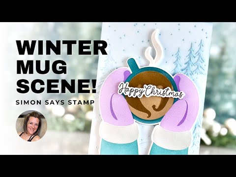 Видео: СОЗДАЙТЕ уютный зимний пейзаж | Теплый трафарет для кружки и папка для тиснения | Simon Says Stamp
