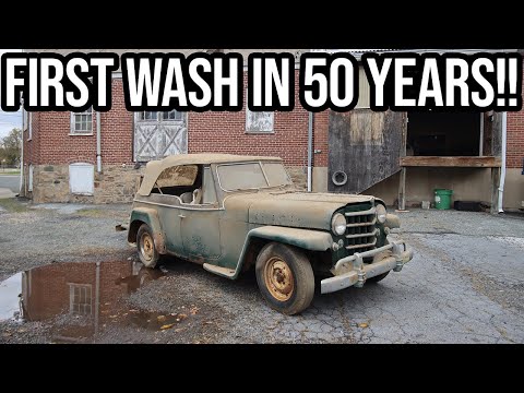 Видео: Очистка Willys Jeepster 1950 года от пыли и грязи, накопившихся за десятилетия