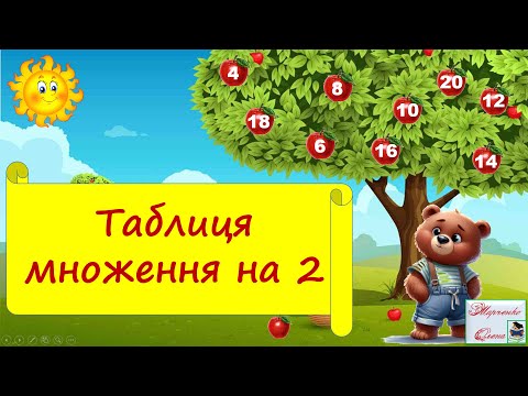 Видео: Гра-тренажер Таблиця множення  на 2  частина 2 "Поєднай половинки яблука"