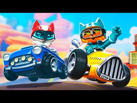 Видео: Веселые КОТЯТА - ГОНКИ НА МАШИНАХ веселый веселый летсплей игры про Котят гонщиков Meow Motors