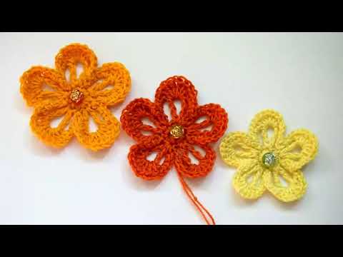 Видео: Простой цветок крючком. Вязание для начинающих  Легко и быстро Урок 225   Simple flower crochet.