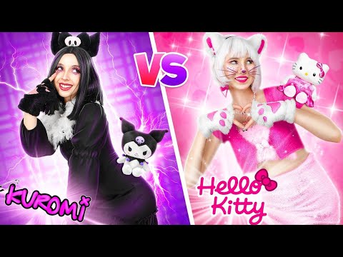 Видео: Hello Kitty vs Kuromi! Уэнсдей Аддамс и Энид в Реальной Жизни | Хорошая vs Плохая Девушка