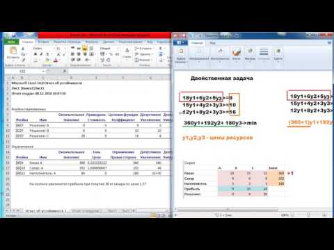 Видео: Урок 3. Теневая цена, отчет по устойчивости