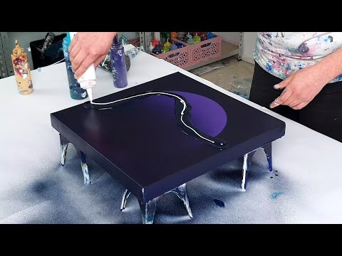 Видео: НОВЫЙ эффект! Глянцевая заливка😍 на аэрозольной краске! Абстрактное искусство акриловой заливки