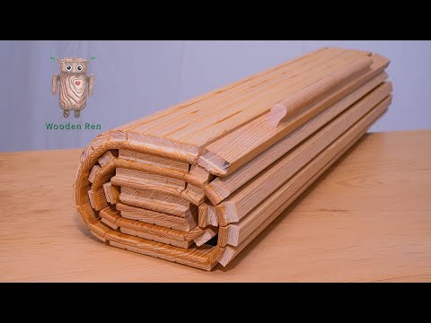 Видео: Деревообработка DIY Изготовление мебели | Как сделать деревянную рулонную дверь шкафа | # 031