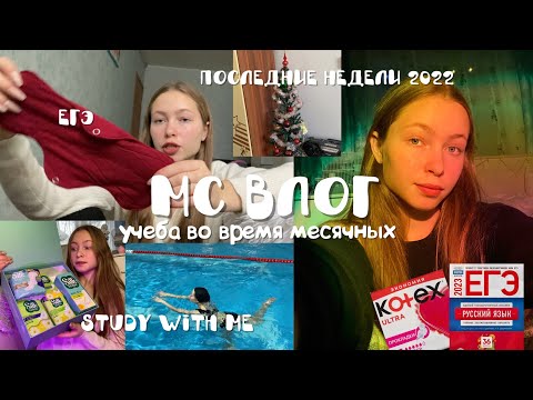 Видео: Учеба во время месячных😖/ МС ВЛОГ за декабрь/ новогоднее настроение/ вечер с парнем/ study with me