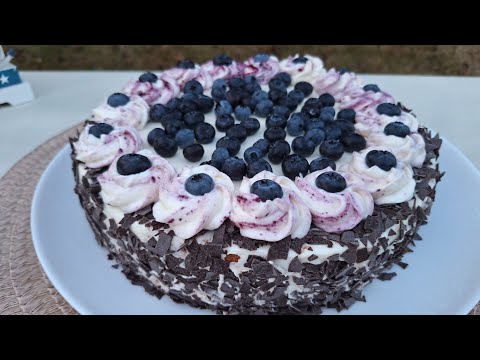 Видео: Торт с Голубикой . Blueberry Cake