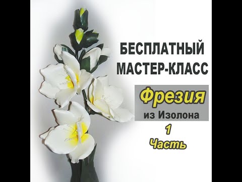 Видео: БЕСПЛАТНЫЙ МК. Ростовая Фрезия  из изолона+Шаблоны. Часть 1/ Free master class.Flower an isolon