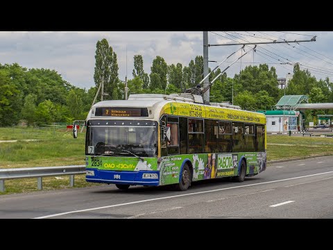 Видео: Гомель, тралейбус БКМ 32100 №2834, маршрут 7 (2.01.2025)