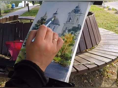 Видео: #акварель #пленэракварелью #painting #акварельнаяживопись #пленэр #watercolor #pleinairart