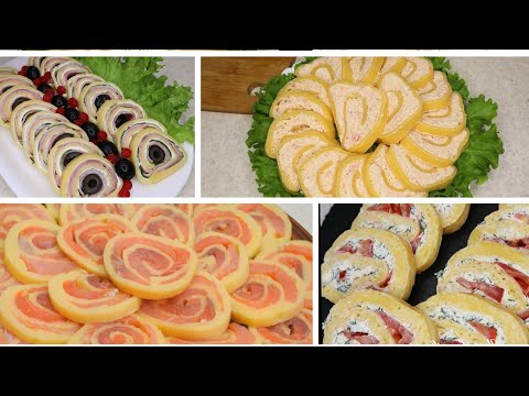 Видео: ЗАКУСКИ НА ПРАЗДНИК «Сырные рулетики» - 4 вкусных рецепта!