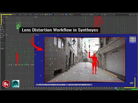 Видео: Учебное пособие по дисторсии линз в Syntheyes | Рабочий процесс дисторсии линз с помощью Syntheye...