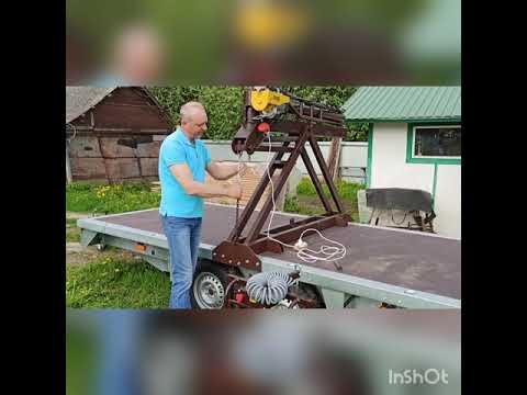Видео: Кран манипулятор с прицепом для погрузки и перевозки ульев.