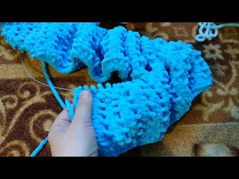 Видео: Плед из плюшевой пряжи YarnArt DOLCE - вязание спицами