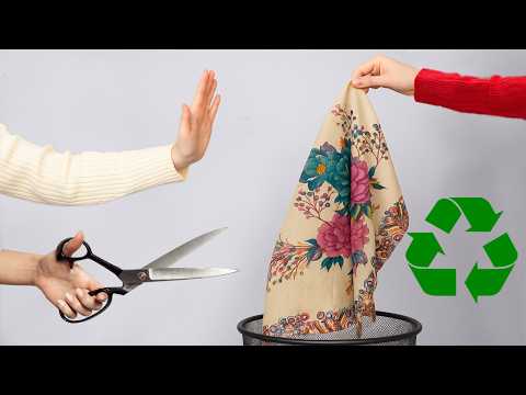 Видео: Не выбрасывайте старый платок! ♻️ Гениальная идея для шитья и апсайклинга