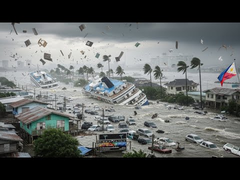 Видео: Филиппины сейчас: супертайфун Фунг-Вонг разрушил дома и автомобили в Маниле!