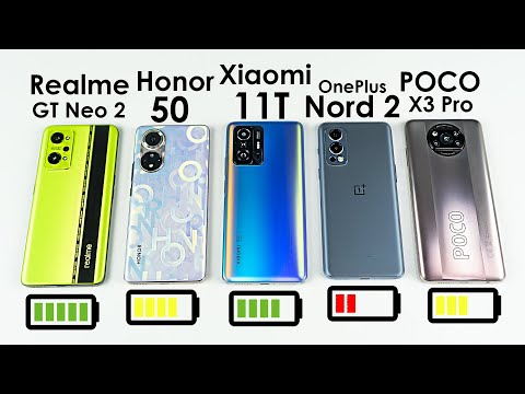 Видео: КТО ДОЛЬШЕ ПРОЖИВЕТ? 🔋 OnePlus Nord 2, Realme GT Neo 2, POCO X3 Pro, Honor 50, Xiaomi 11T