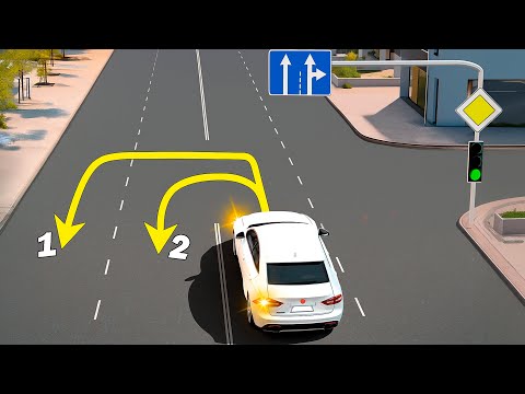 Видео: По какой из траекторий разрешен разворот на перекрестке?