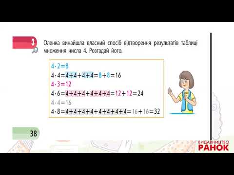 Видео: Математика. 2 клас. Таблиця множення на 4