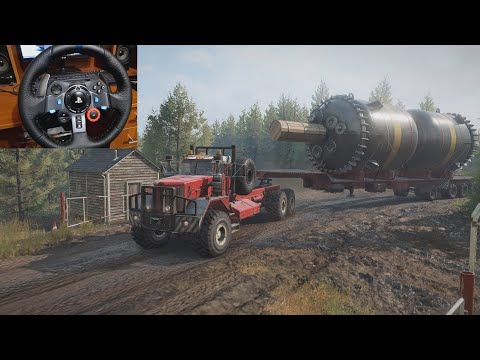 Видео: Перевозка мега габаритного и тяжелого груза на невероятном Kenworth 963 / SnowRunner / Logitech G29