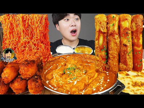 Видео: ASMR MUKBANG | РИСОВЫЙ ТОРТ Ттеокбокки, Огненная лапша, жареная курочка рецепт блюда принимать пищу