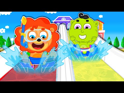 Видео: Маша и Леопольд. Водные горки - Мультик для детей - Lion Family на русском