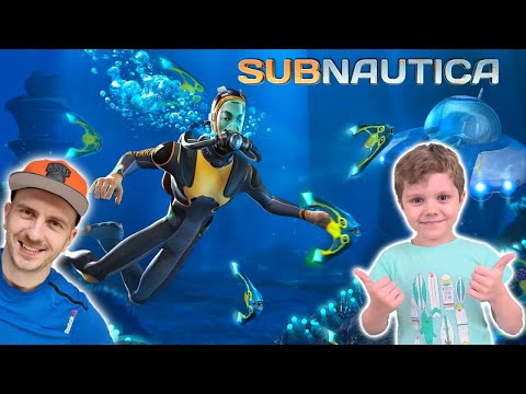 Видео: Никита и папа играют в SUBNAUTICA - Начало выживания и изготовление ГЛАЙДЕРА! Субнатика #1