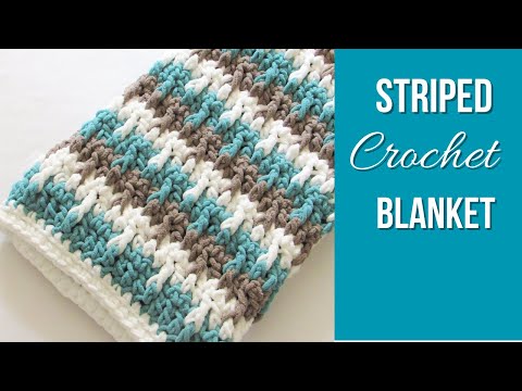 Видео: Вязаное крючком полосатое одеяло за 5 часов (легко!)