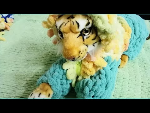 Видео: Кофта для кошечки или собачки из ализе пуффи. 2 часть (вяжем рукава)