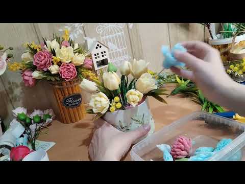 Видео: Мыловарение /нежный букет в круглой коробке